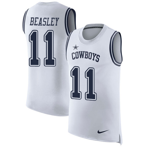 Nike Cowboys #11 Cole Beasley White Men's Stitched NFL Limited Rush Tank Top Jersey